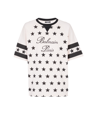 T-shirt balmain signature étoiles - Blanc