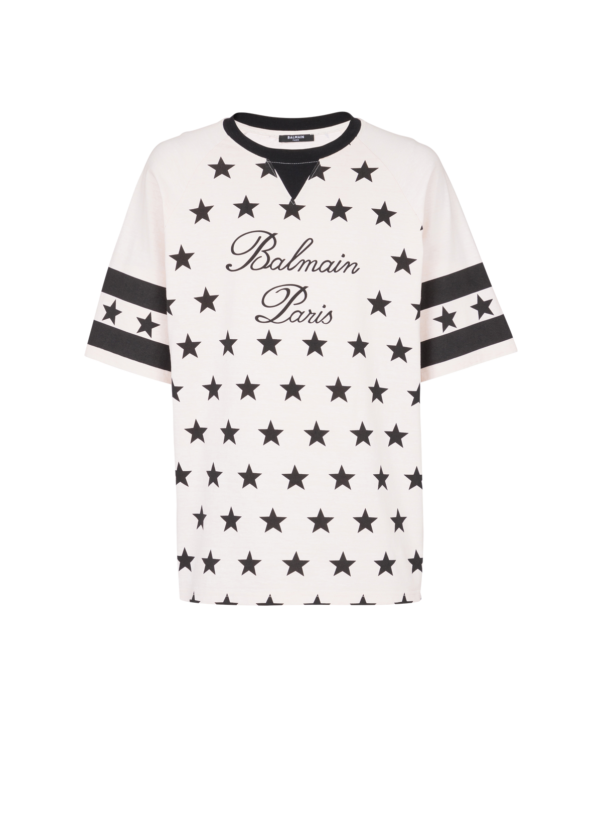 T-shirt balmain signature étoiles - Blanc