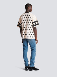 T-shirt balmain signature étoiles - Blanc