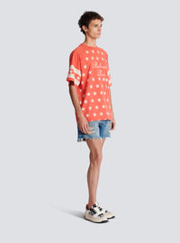 T-shirt balmain signature étoiles - Coquelicot & Crème