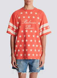 T-shirt balmain signature étoiles - Coquelicot & Crème