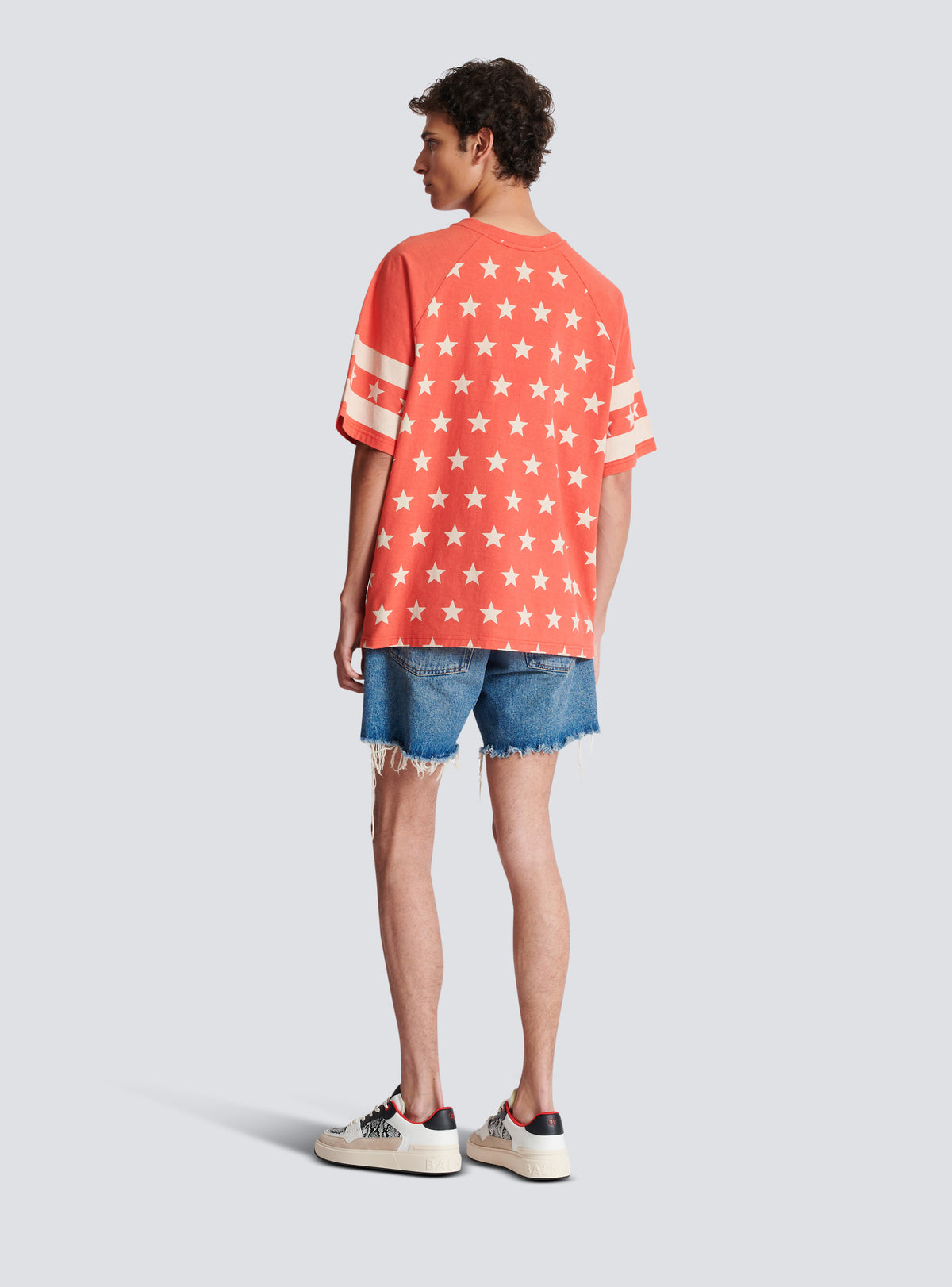 T-shirt balmain signature étoiles - Coquelicot & Crème