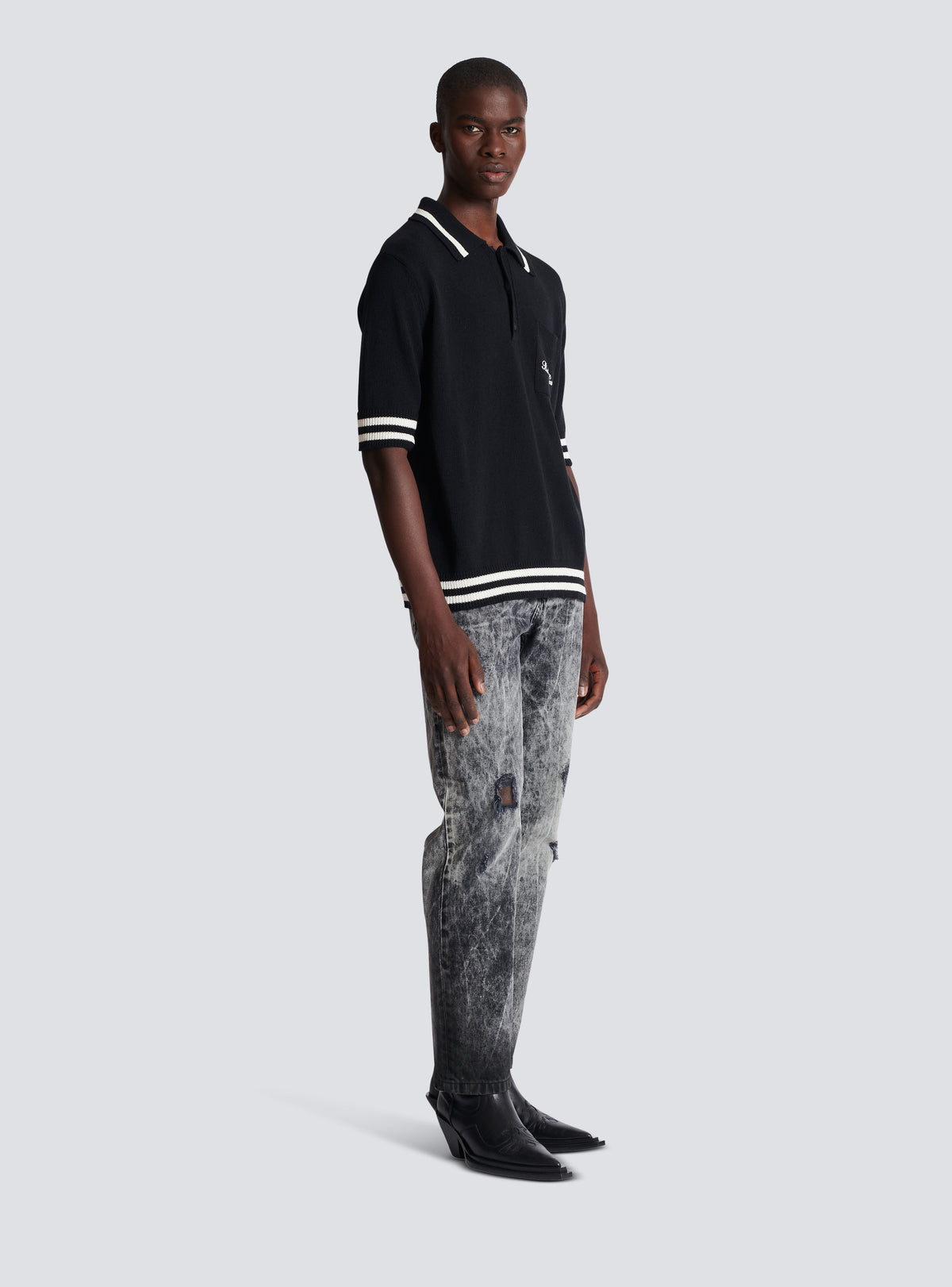 Polo balmain signature - Noir & Naturel