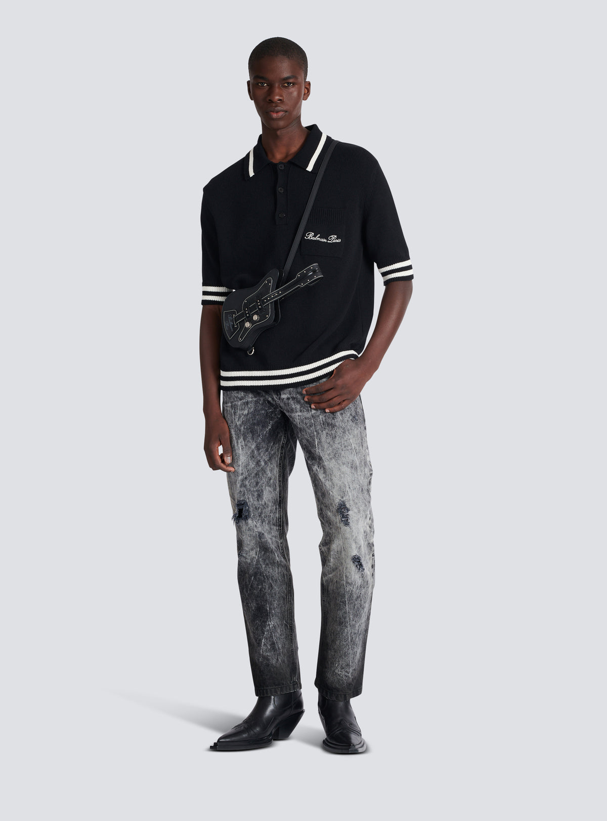Polo balmain signature - Noir & Naturel