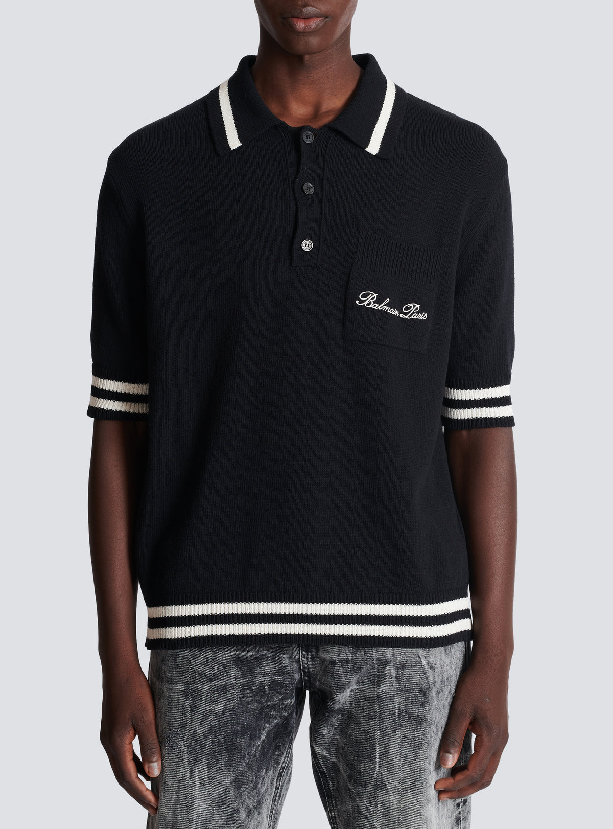 Polo balmain signature - Noir & Naturel