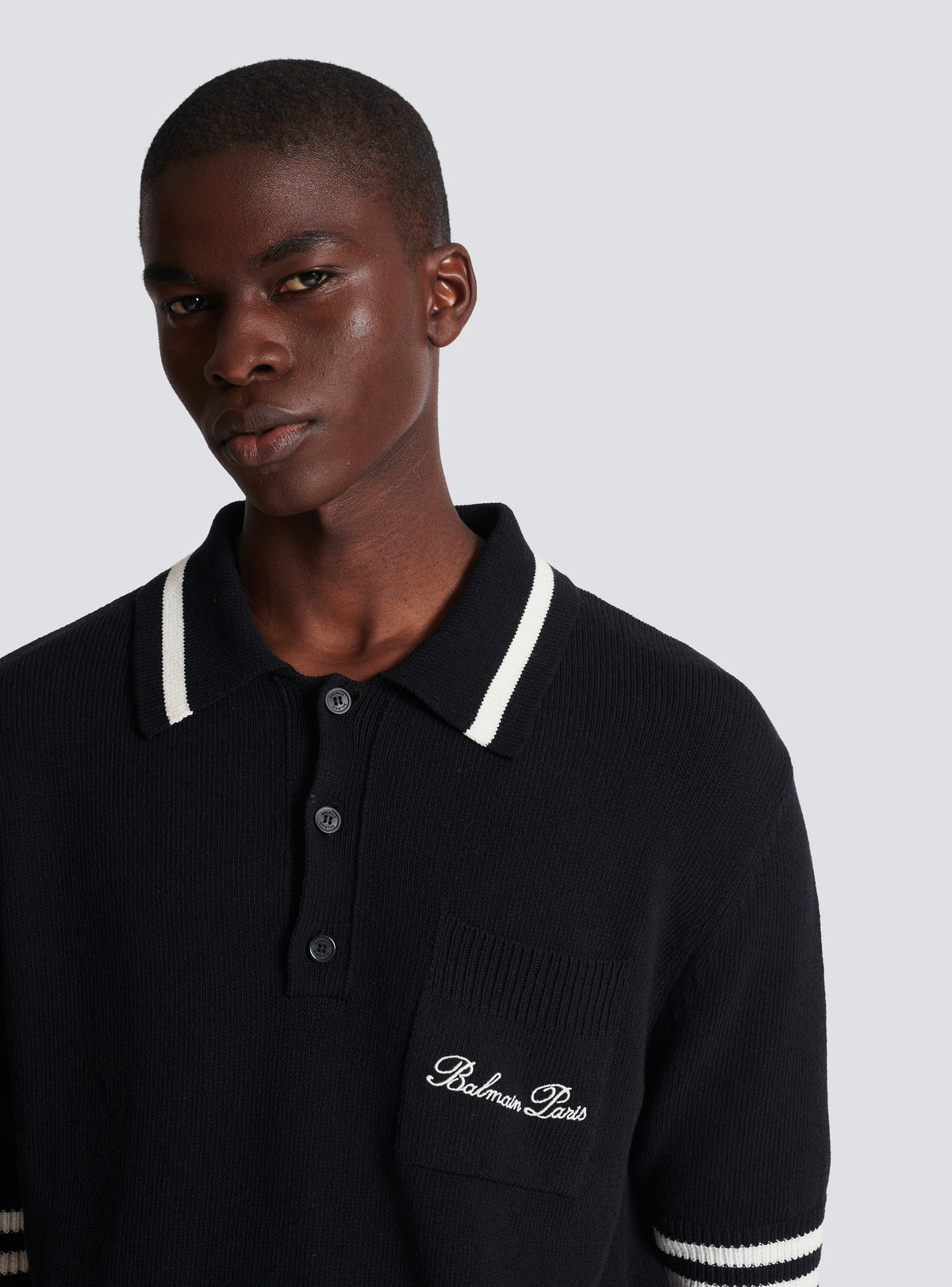 Polo balmain signature - Noir & Naturel
