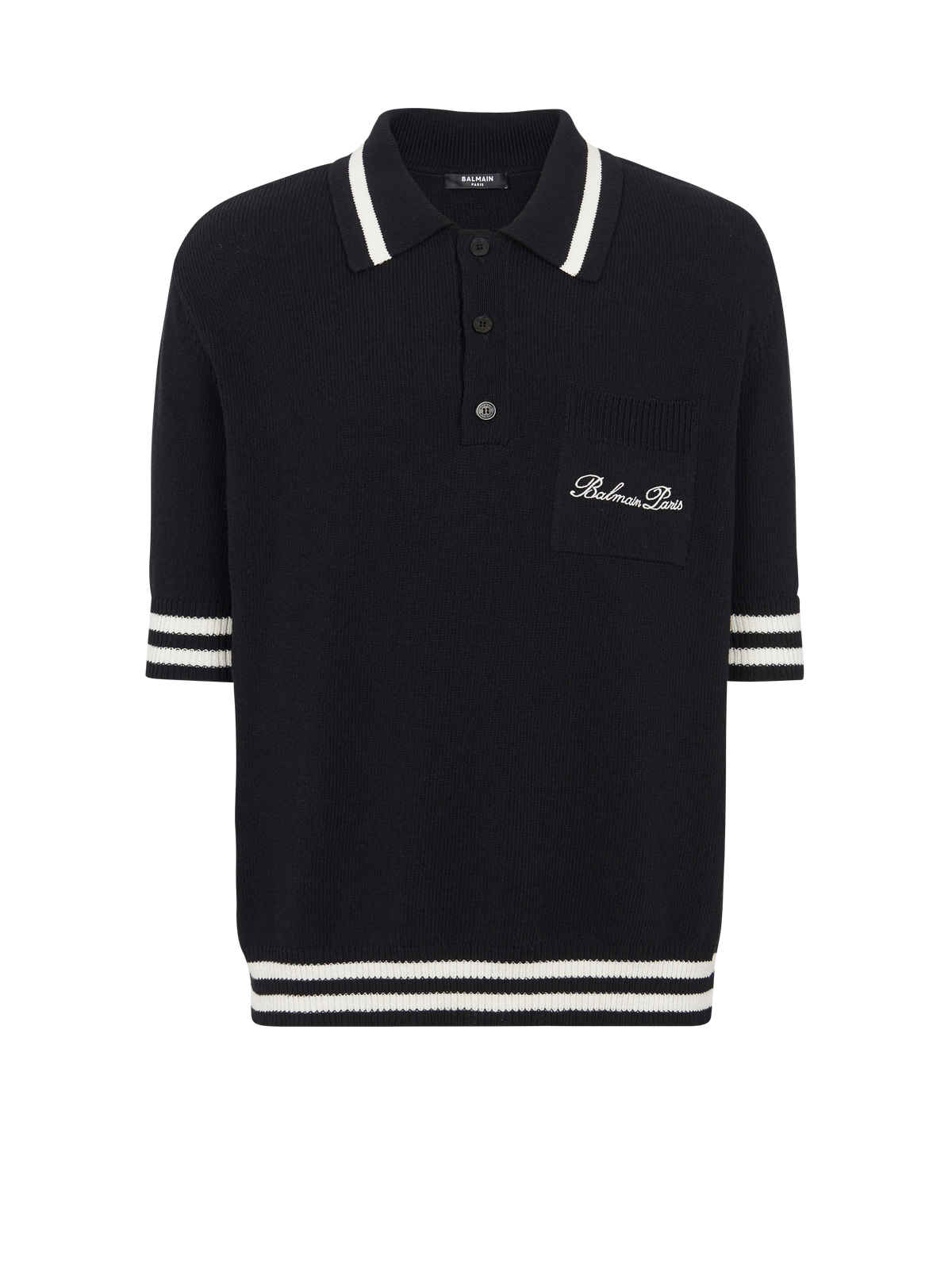 Polo balmain signature - Noir & Naturel