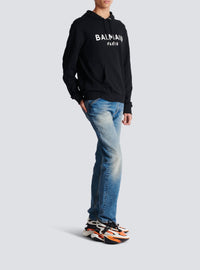 Sweat à capuche imprimé Balmain Paris - Noir & Blanc