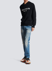 Sweat à capuche imprimé Balmain Paris - Noir & Blanc