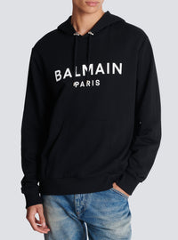 Sweat à capuche imprimé Balmain Paris - Noir & Blanc