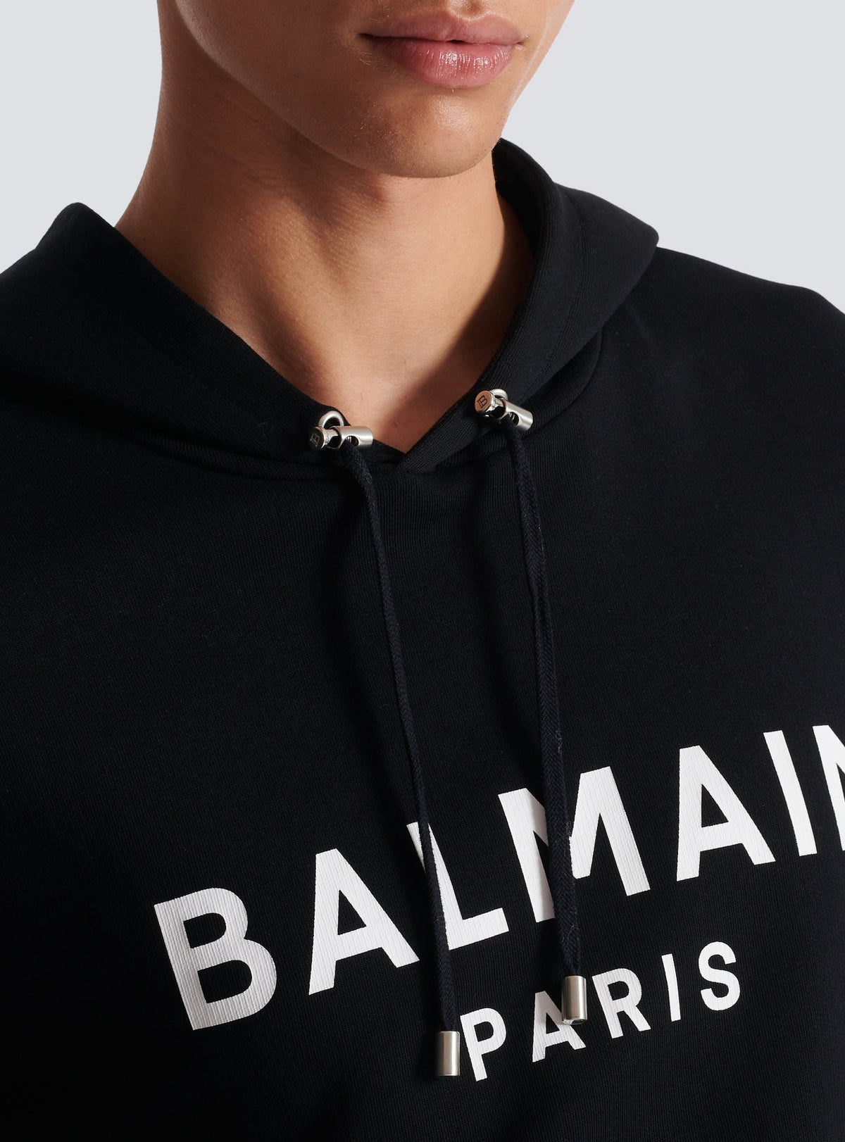 Sweat à capuche imprimé Balmain Paris - Noir & Blanc