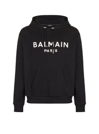Sweat à capuche imprimé Balmain Paris - Noir & Blanc