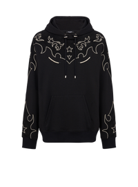 Sweat baroque en jersey et suedine - Noir & Noir