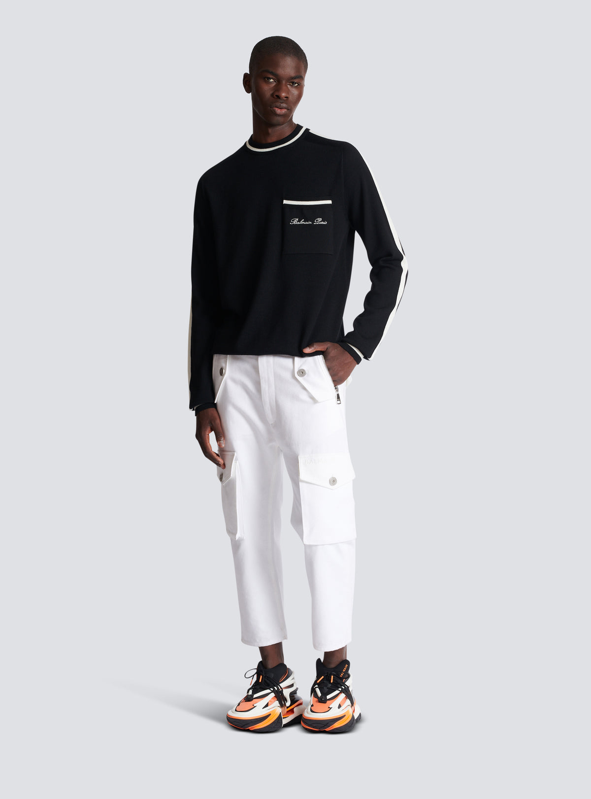 Pull balmain signature - Noir & Naturel