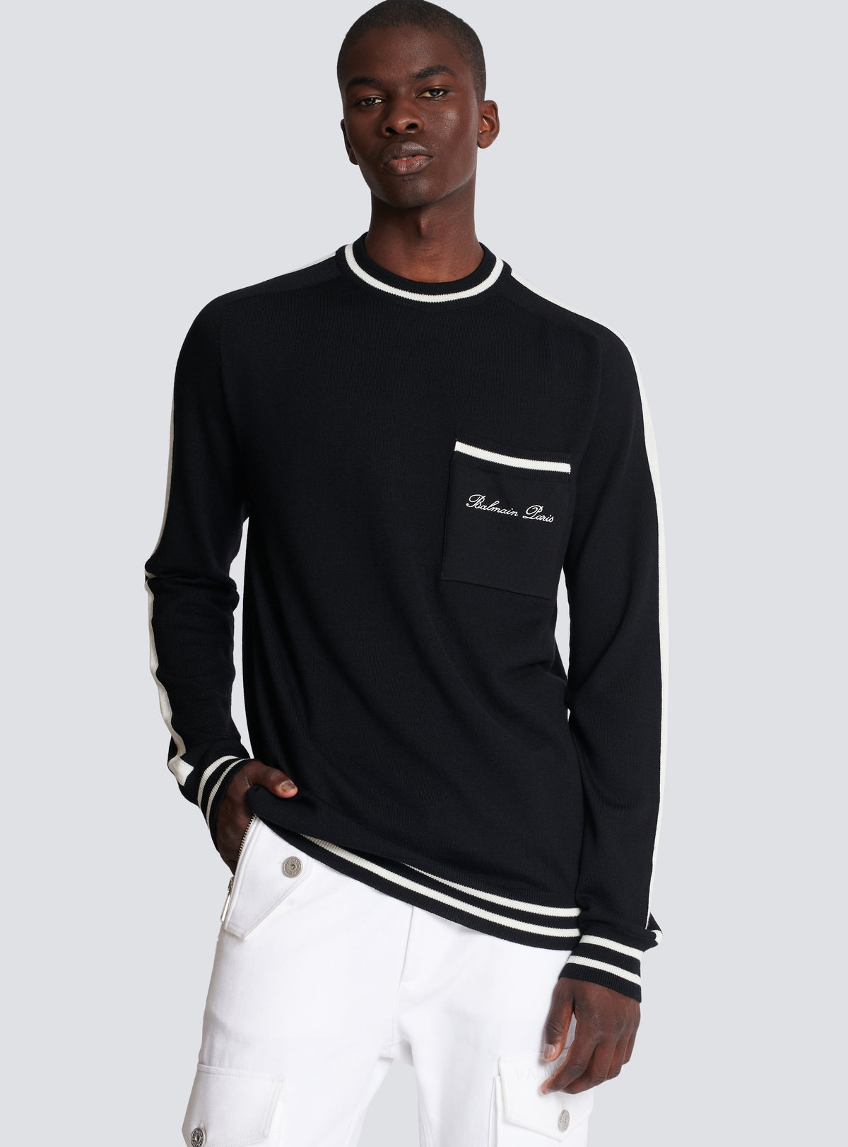 Pull balmain signature - Noir & Naturel