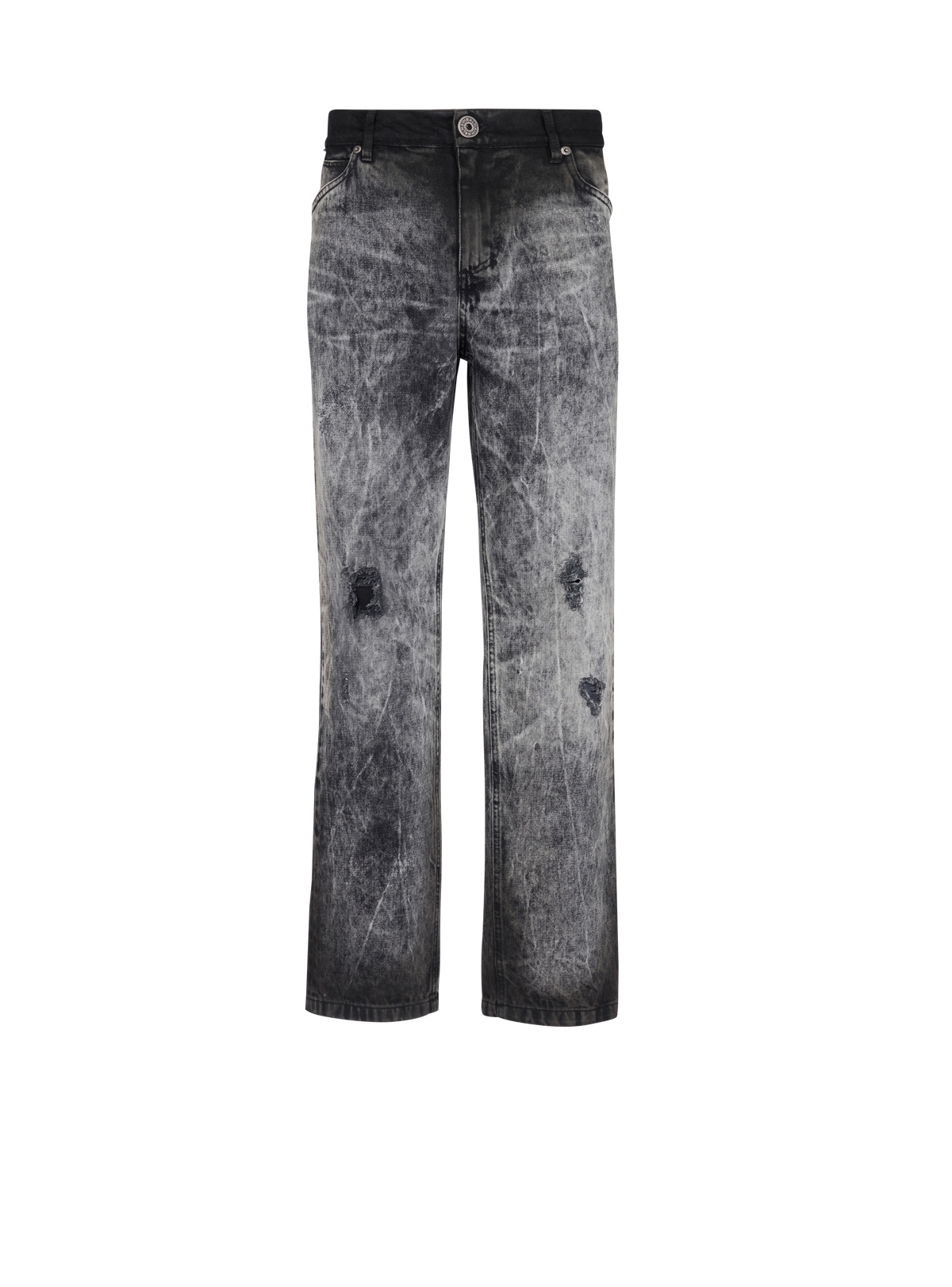 Jean en denim délavé - Gris Clair Délavé