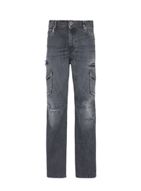 Pantalon cargo effet usé - Noir Délavé
