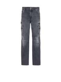 Pantalon cargo effet usé - Noir Délavé