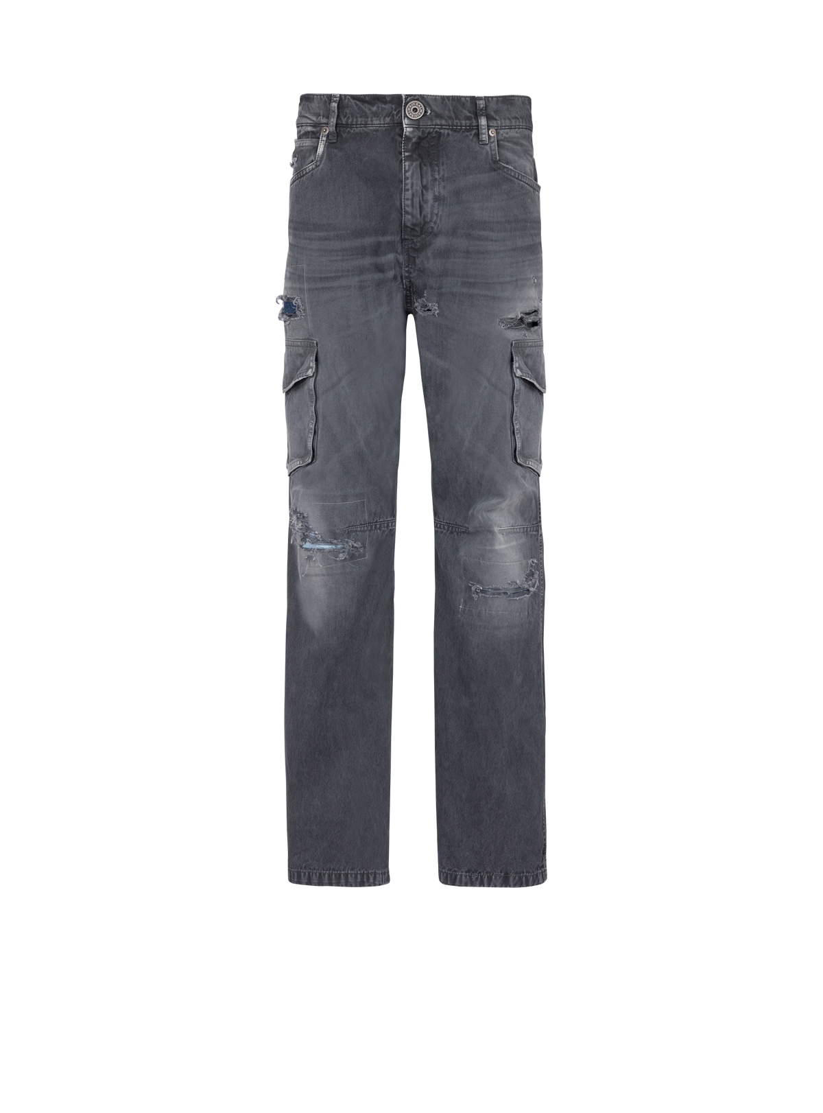 Pantalon cargo effet usé - Noir Délavé