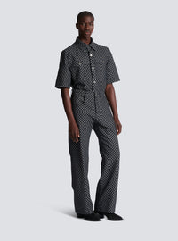 Jean en denim jacquard monogram - Noir & Blanc
