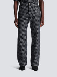 Jean en denim jacquard monogram - Noir & Blanc