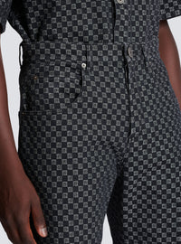 Jean en denim jacquard monogram - Noir & Blanc