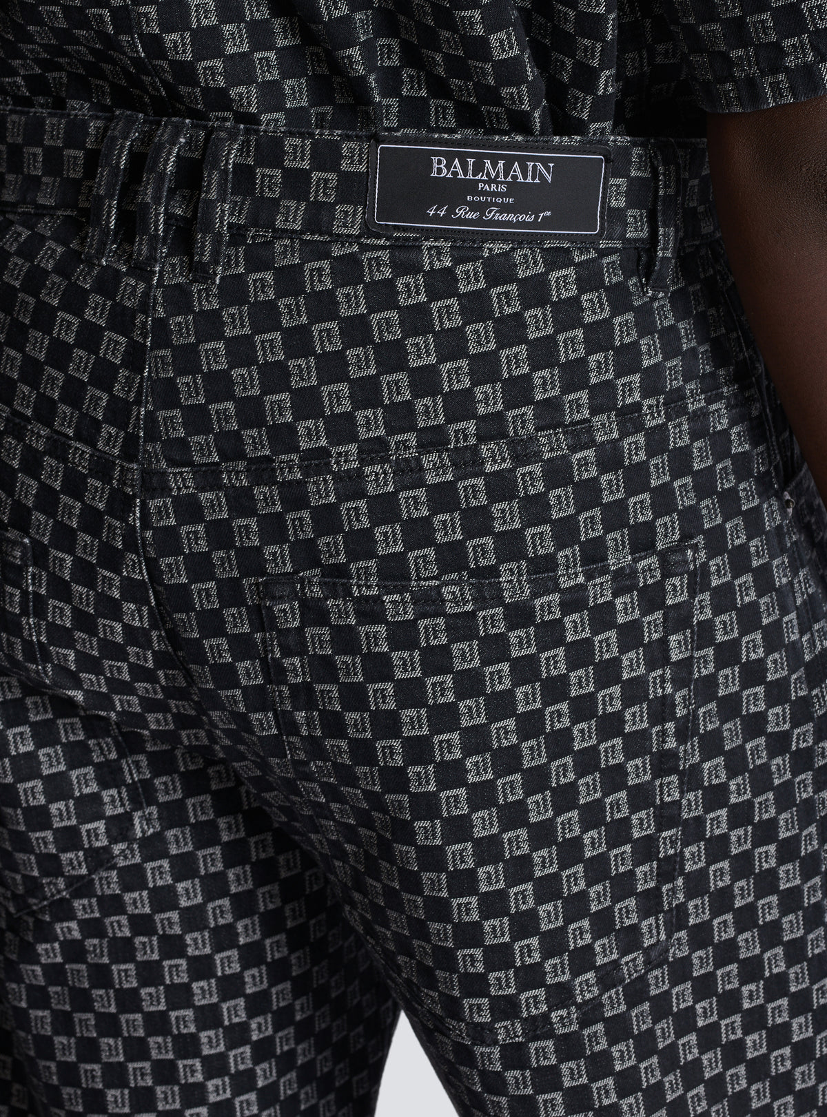 Jean en denim jacquard monogram - Noir & Blanc