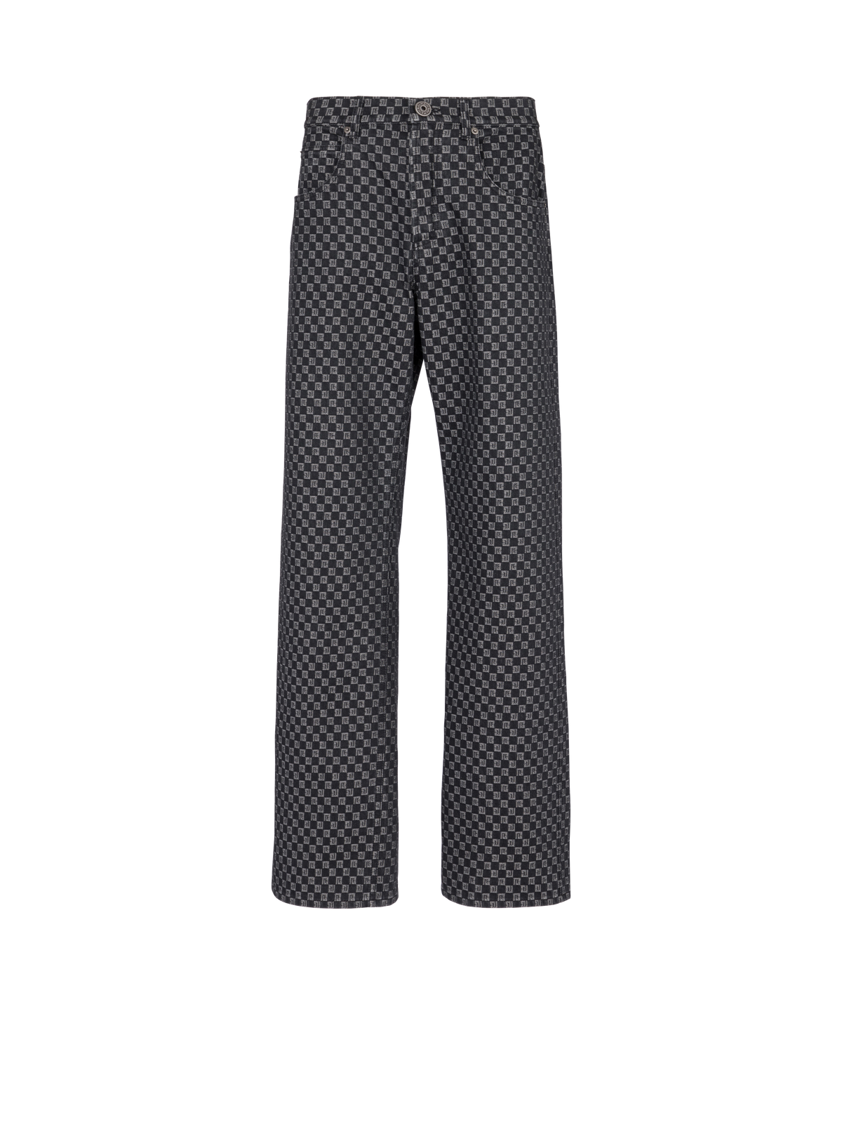 Jean en denim jacquard monogram - Noir & Blanc