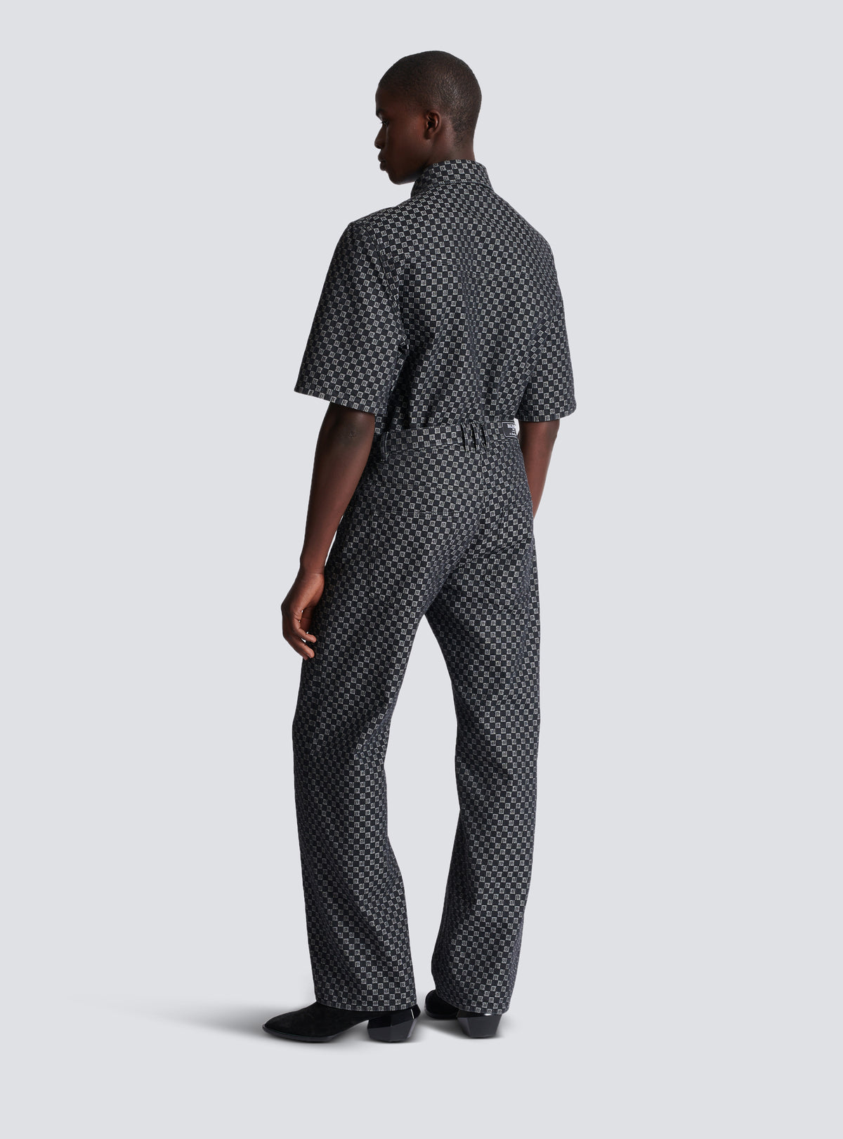 Jean en denim jacquard monogram - Noir & Blanc