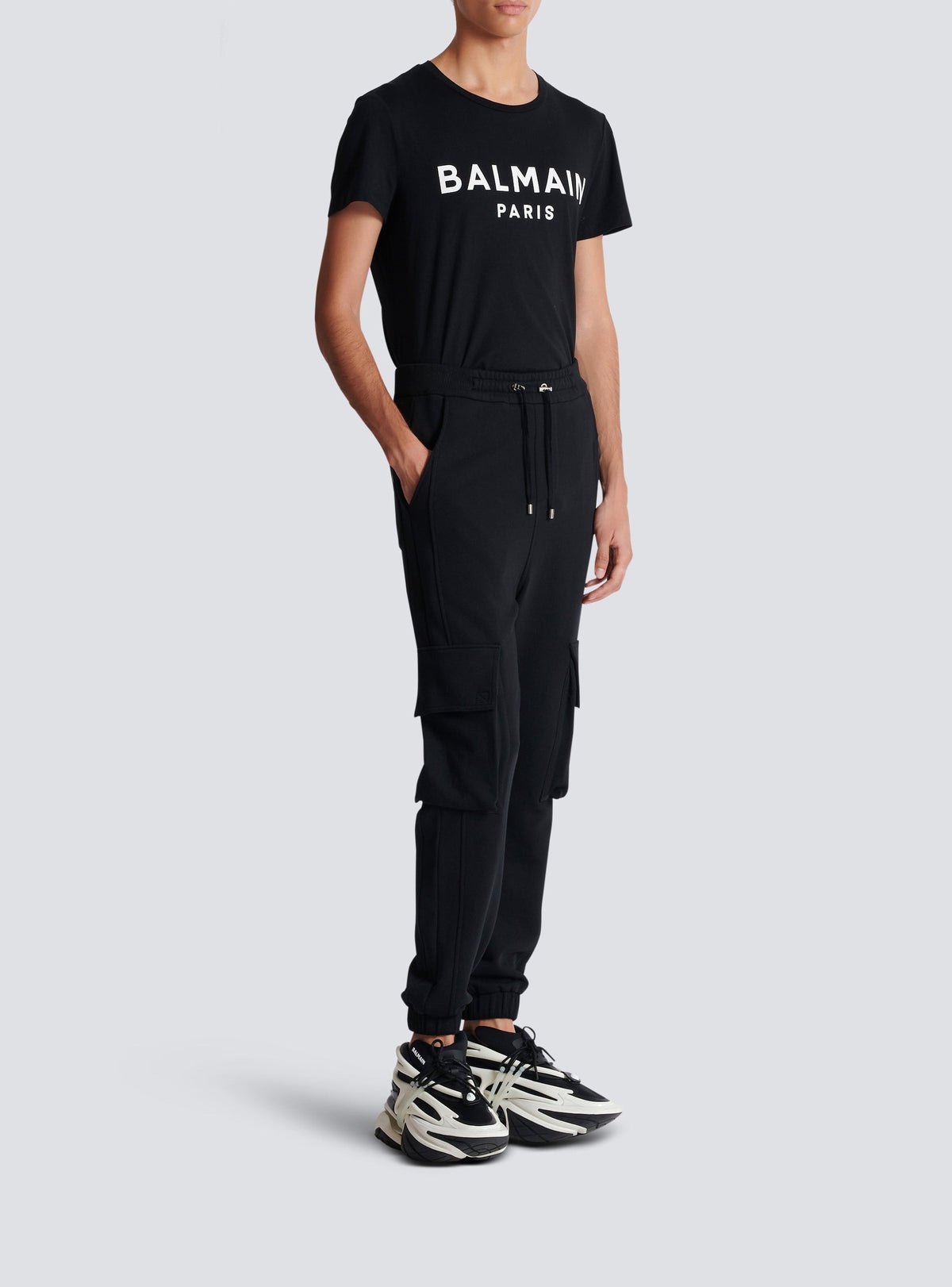 Pantalon de survêtement cargo - Noir & Blanc