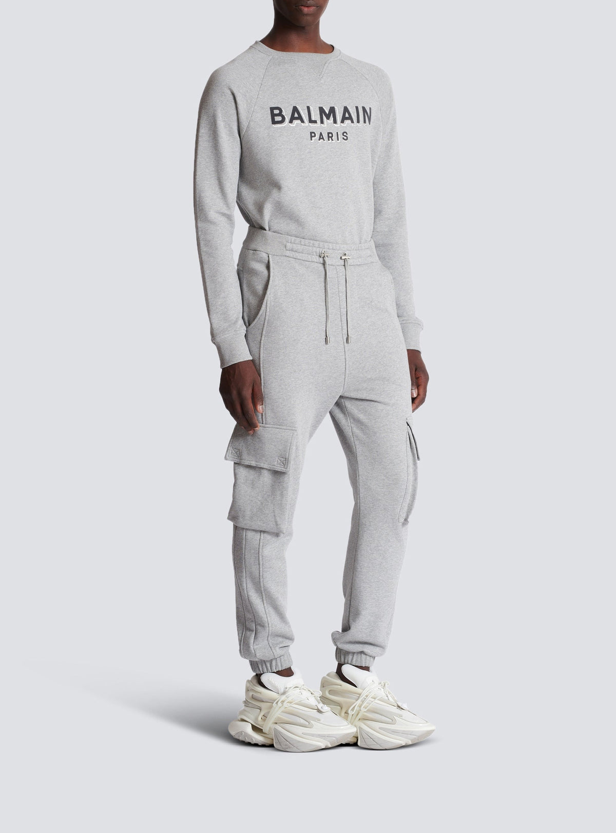 Cargo sweatpants - Heather Grey & White