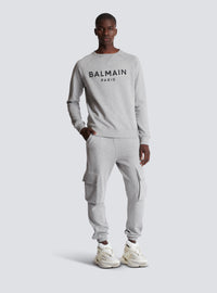 Jogging cargo balmain paris - Gris Chiné & Blanc