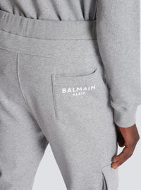 Jogging cargo balmain paris - Gris Chiné & Blanc