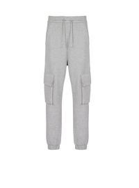 Jogging cargo balmain paris - Gris Chiné & Blanc
