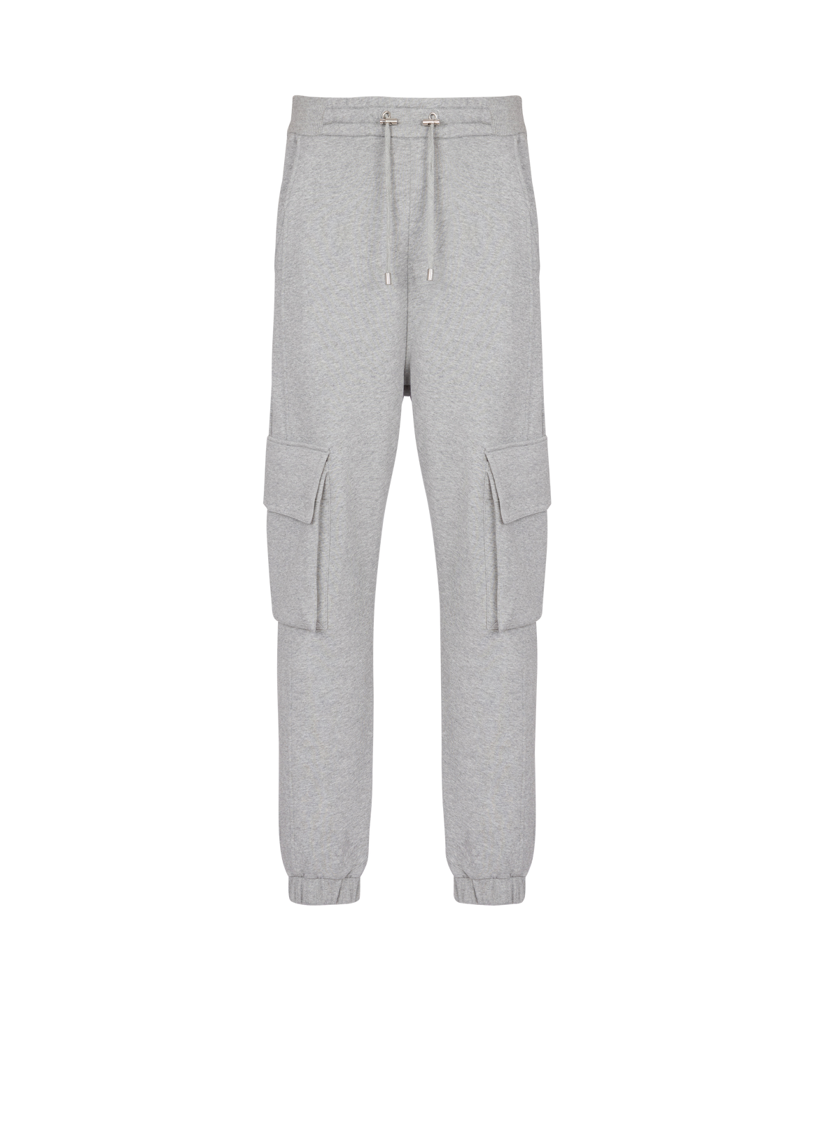 Jogging cargo balmain paris - Gris Chiné & Blanc
