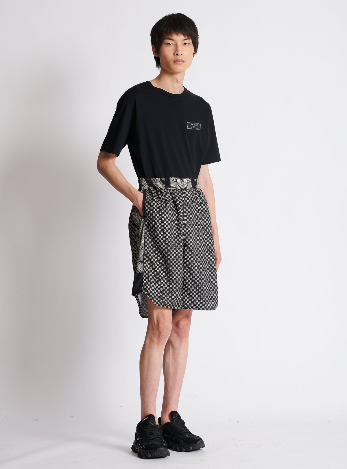 Short à mini-monogramme paisley - Noir & Ivoire