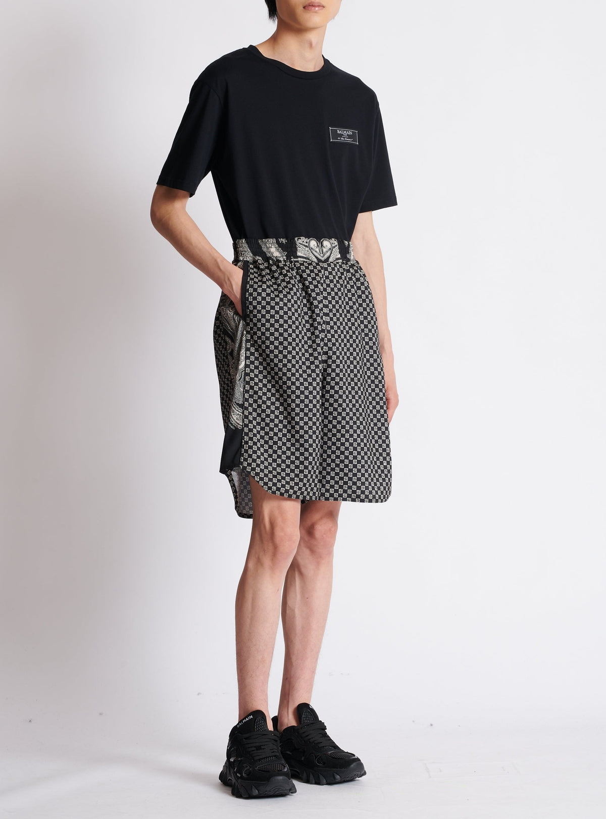 Short à mini-monogramme paisley - Noir & Ivoire