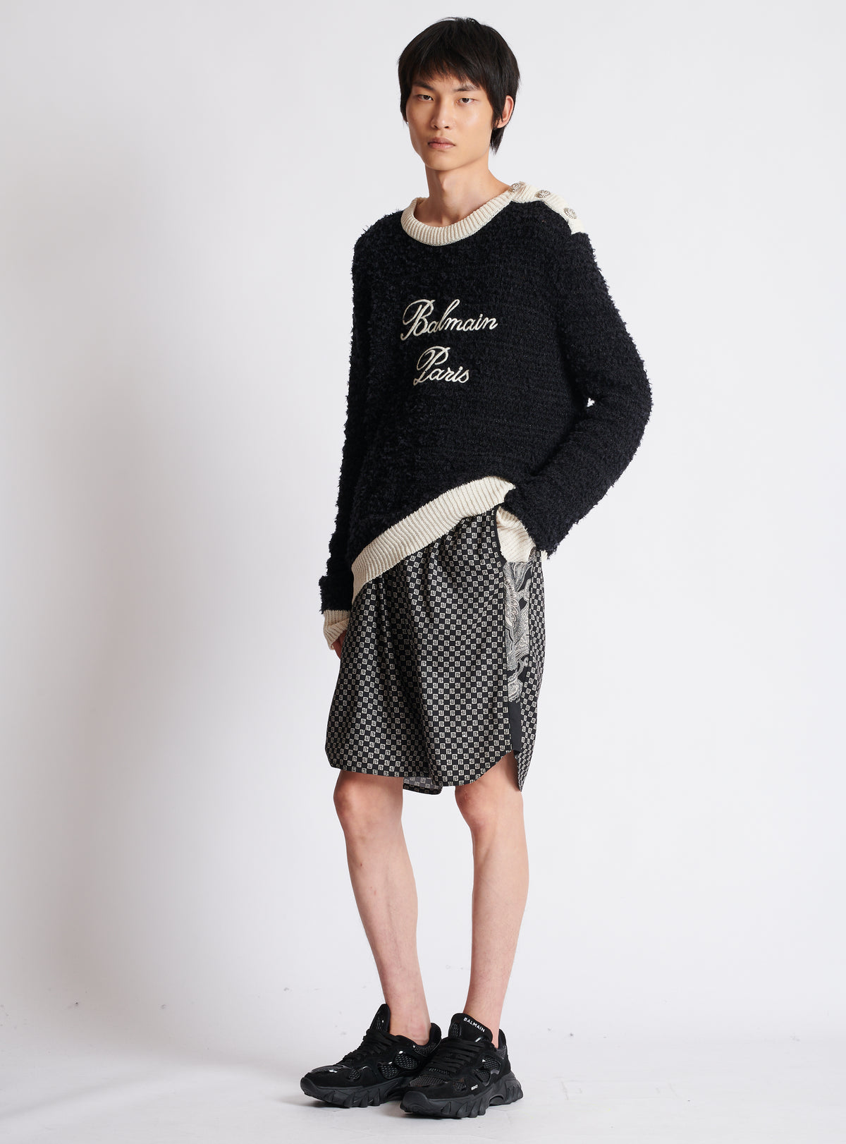 Short à mini-monogramme paisley - Noir & Ivoire