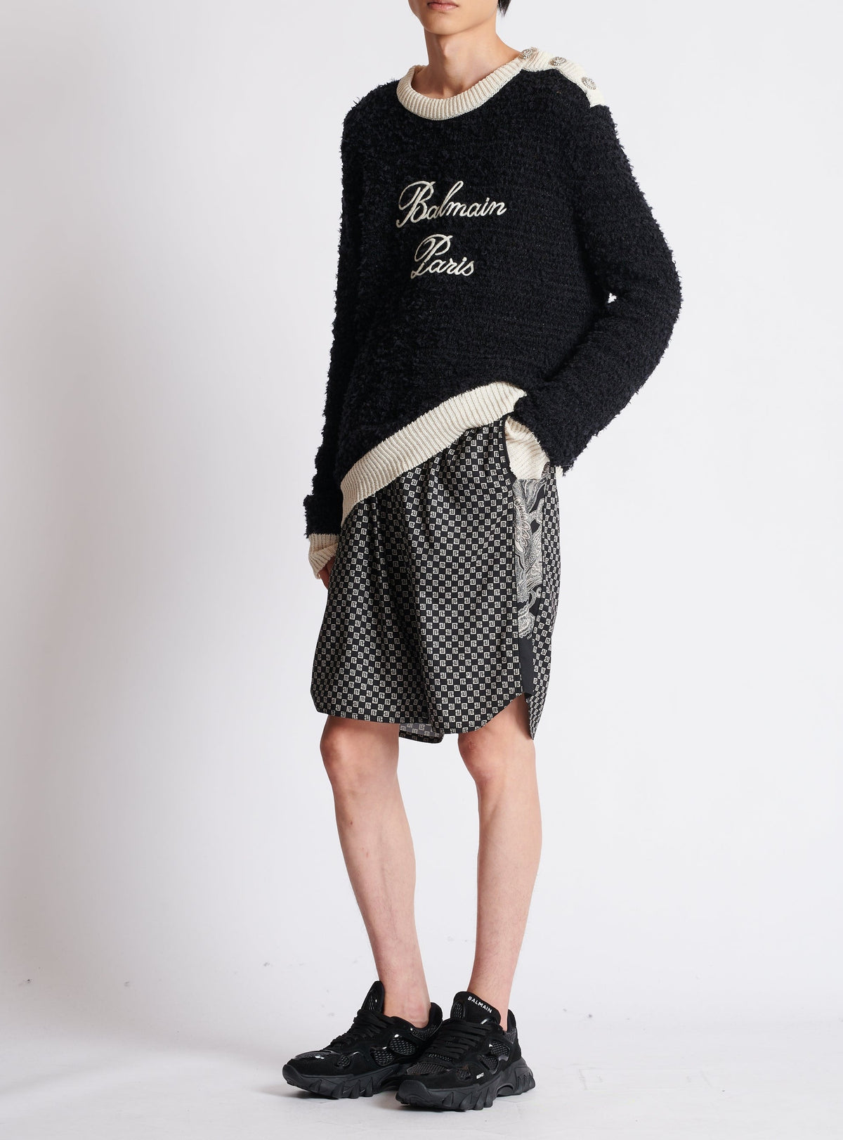 Short à mini-monogramme paisley - Noir & Ivoire