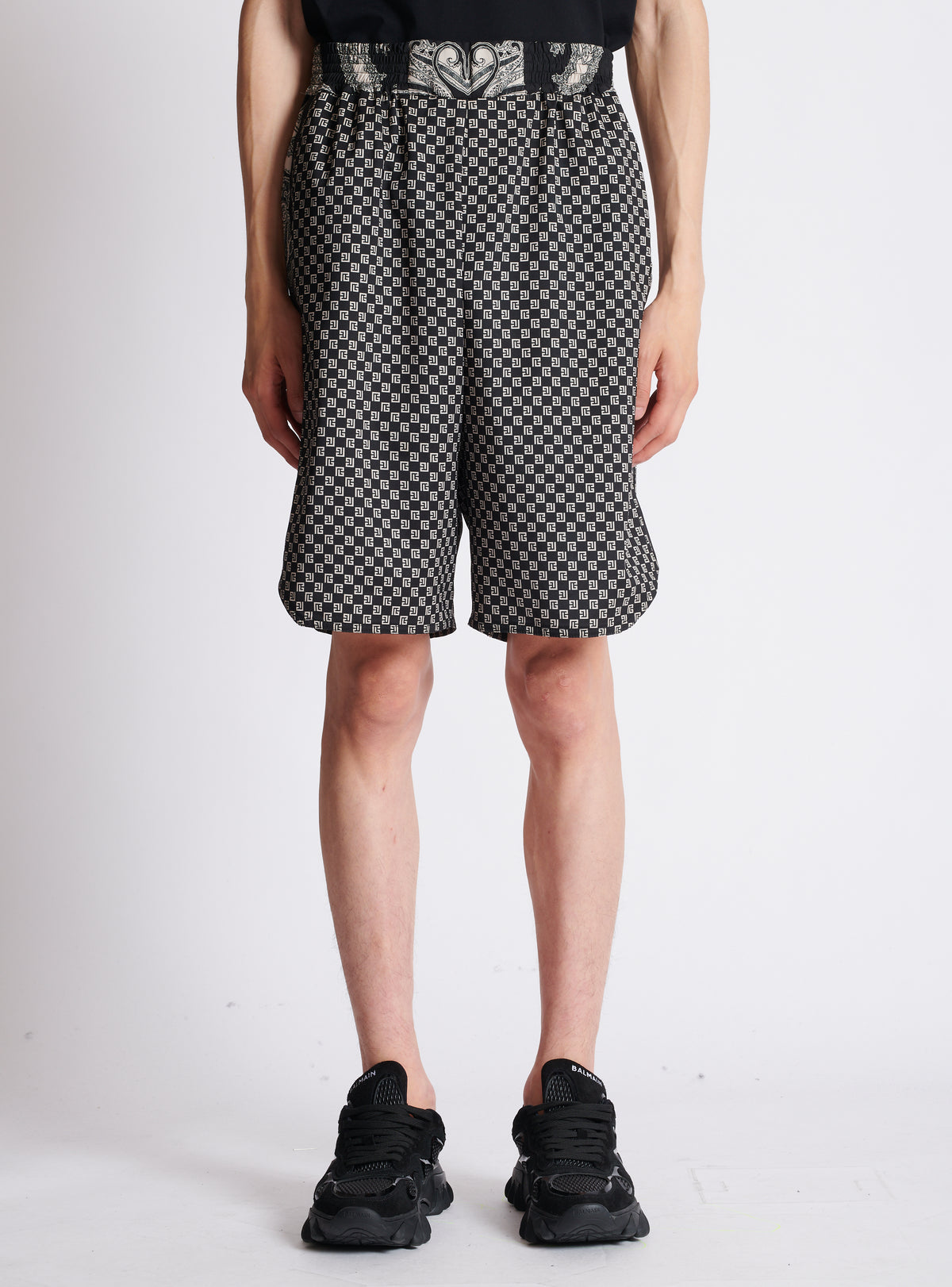 Short à mini-monogramme paisley - Noir & Ivoire