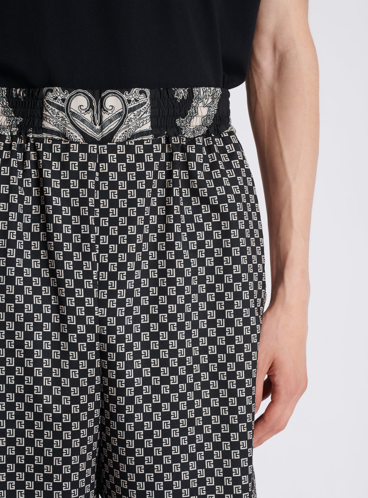 Short à mini-monogramme paisley - Noir & Ivoire