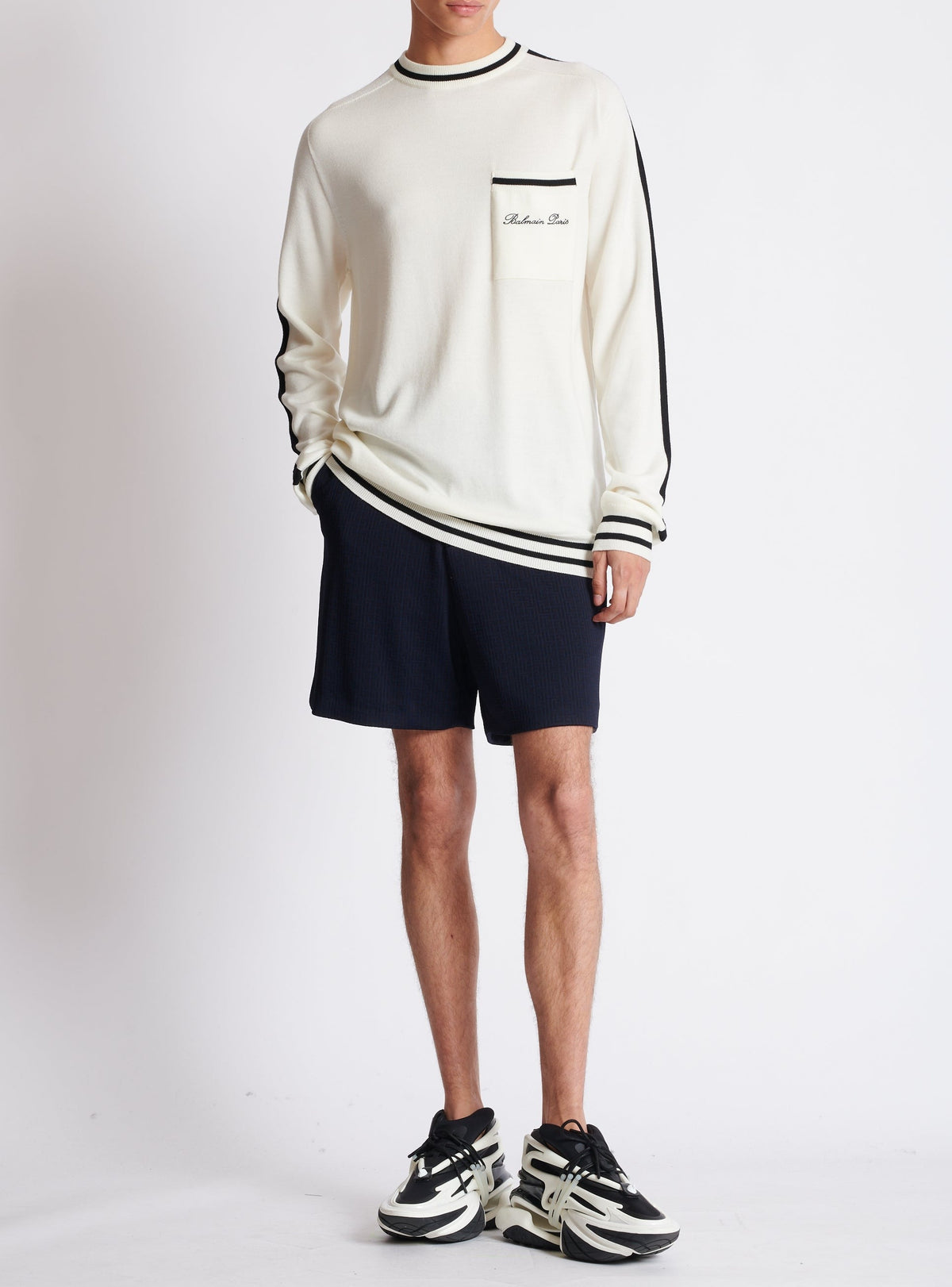 Short en jersey à mini-monogramme - Marine