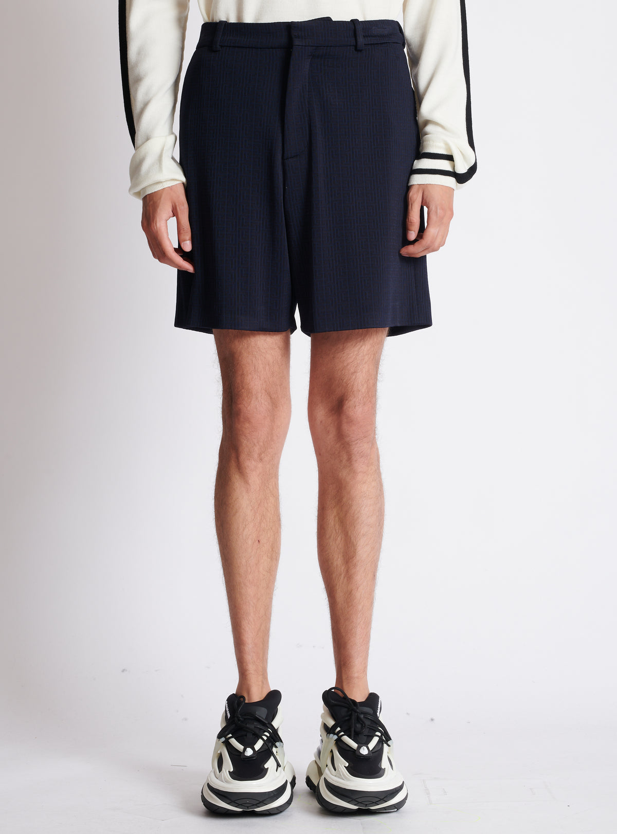 Short en jersey à mini-monogramme - Marine