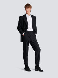 Pantalon en laine monogramme - Noir