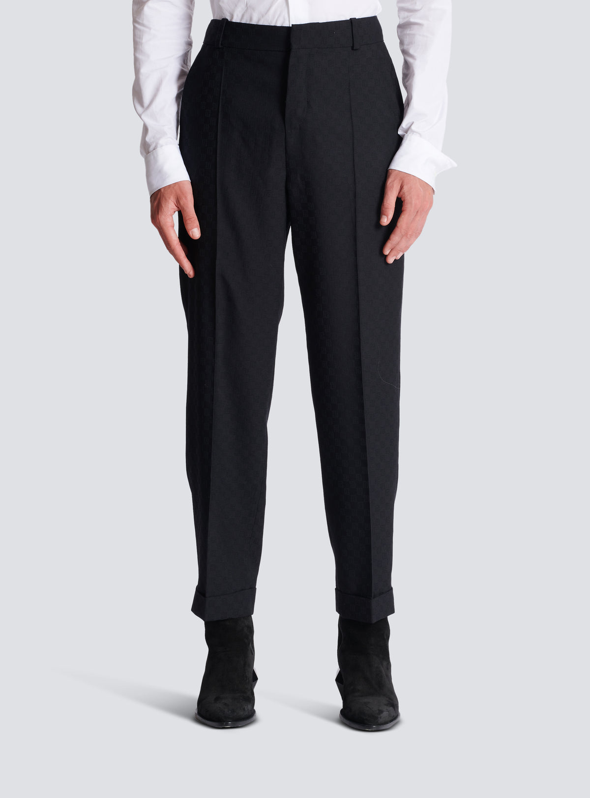 Pantalon en laine monogramme - Noir