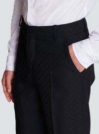 Pantalon en laine monogramme - Noir