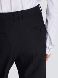 Pantalon en laine monogramme - Noir