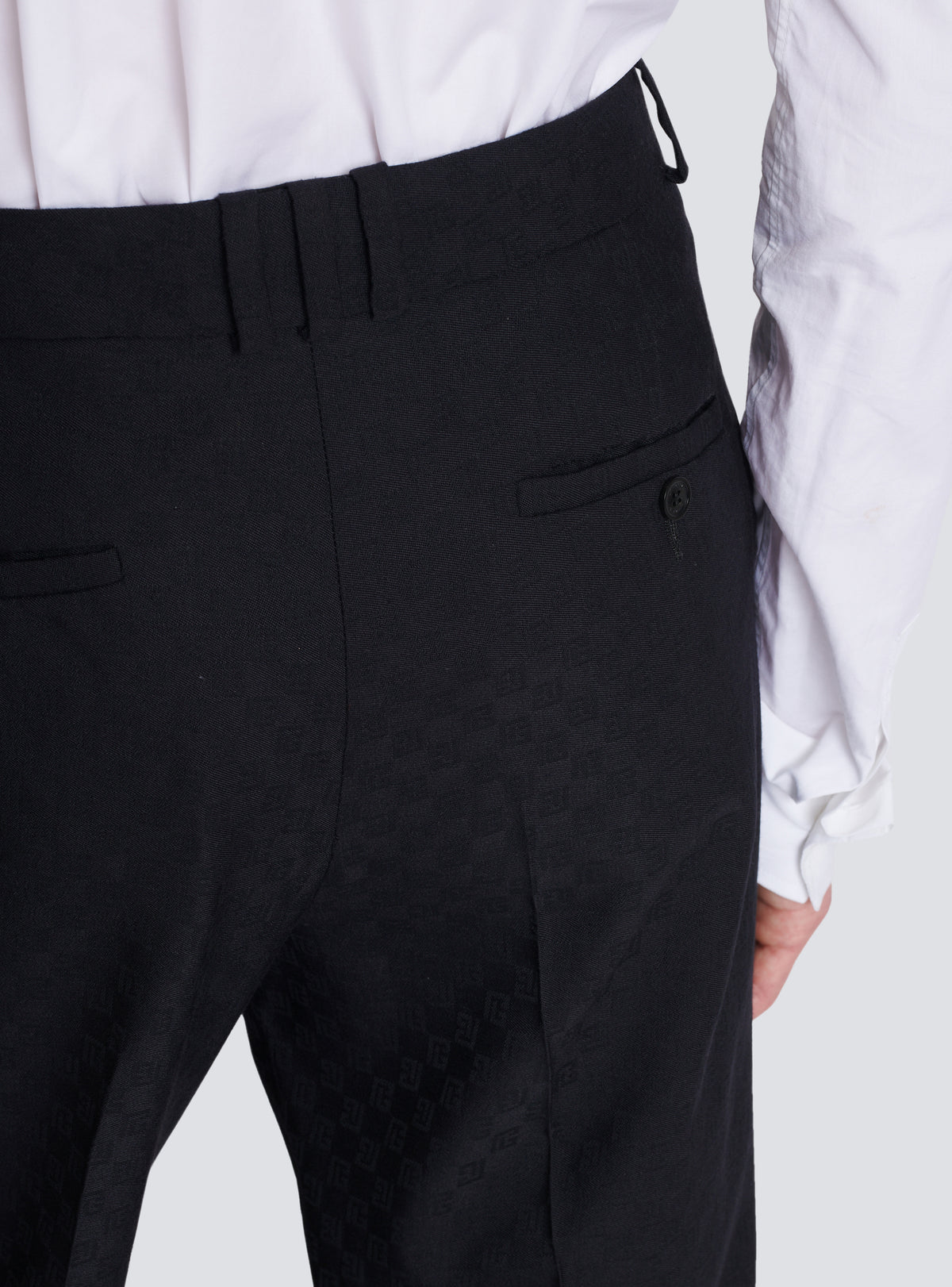 Pantalon en laine monogramme - Noir
