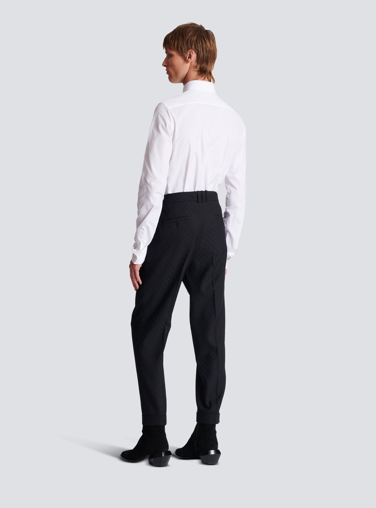 Pantalon en laine monogramme - Noir