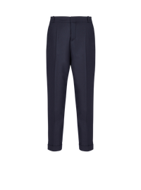 Pantalon droit en flanelle - Marine
